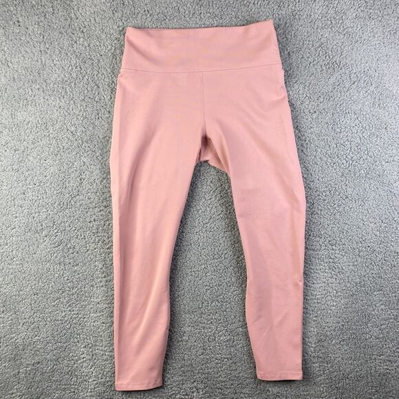 Fabletics Womens Leggings PowerBand Size M Pocket Pink  High Waist Pre-Owned - Picture 1 of 13